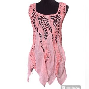 Vivid Collection Pink Knit Sleeveless Top